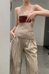 MUTEDANCE silk-pattern wide-leg pants MD22SS50 PM38